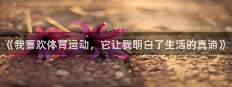《我喜欢体育运动，它让我明白了生活的真谛》